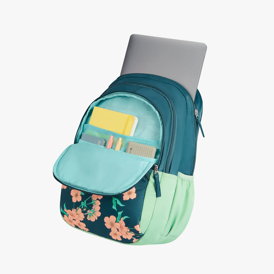 Genie - Lilac 17" School Backpack - Dark Green