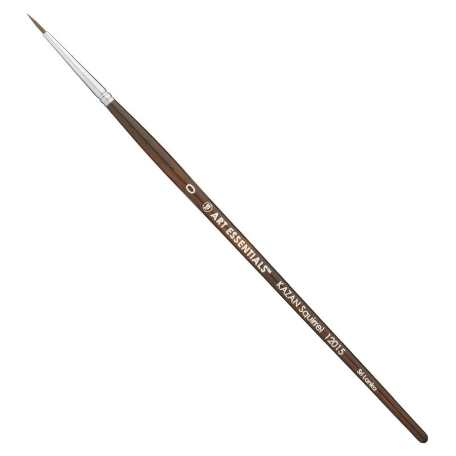Art Essentials - Kazan Synthetic Squirrel Brush - 12015 Series - Round - Short Handle - Size 0