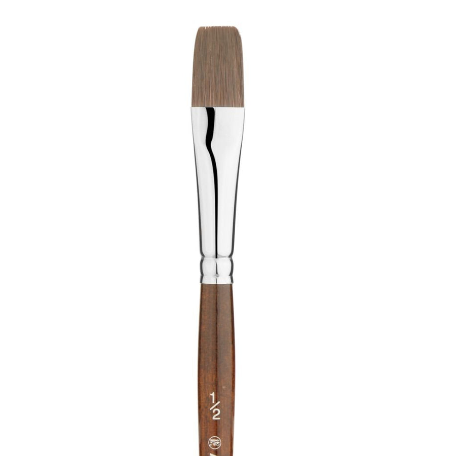 Art Essentials - Kazan Synthetic Squirrel Brush - 12016 Series - Flat - Short Handle - Size 1/2