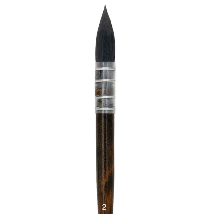 Art Essentials - Kazan Synthetic Squirrel Brush - 2703 Series - Quill Mounted Mop - Short Handle - Size 2
