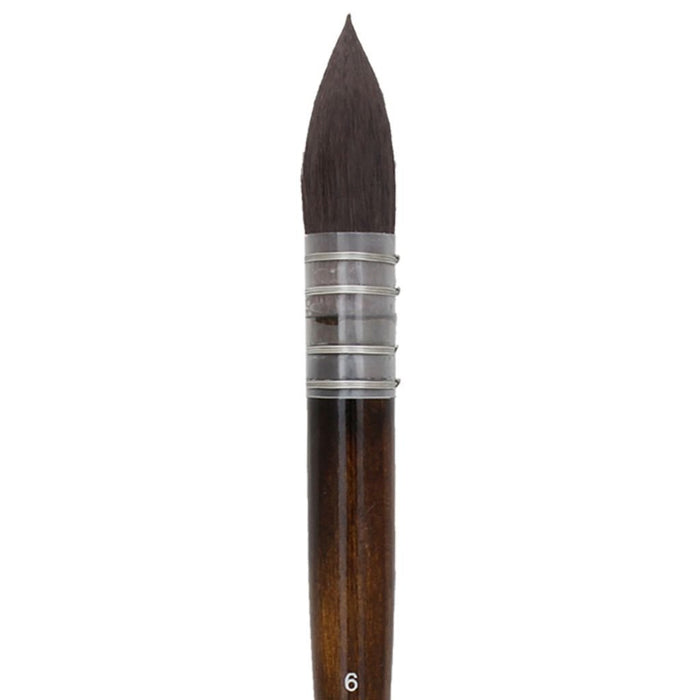 Art Essentials - Kazan Synthetic Squirrel Brush - 2703 Series - Quill Mounted Mop - Short Handle - Size 6