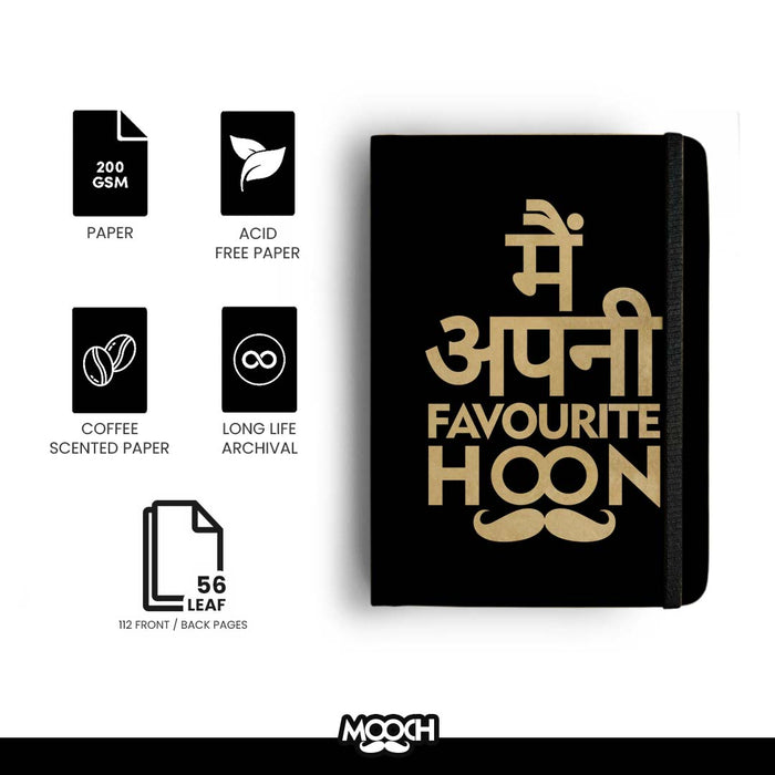 MOOCH – Main Apni Favourite Hoon A5 Diary | Buff Cartridge | 120 GSM