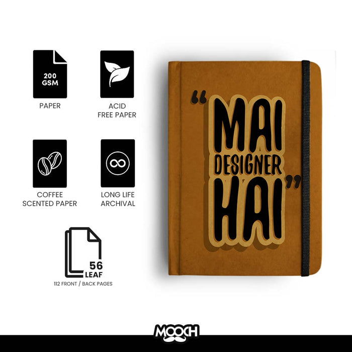 MOOCH – MAI DESIGNER HAI A6 Plain Diary | Buff Cartridge | 120 GSM
