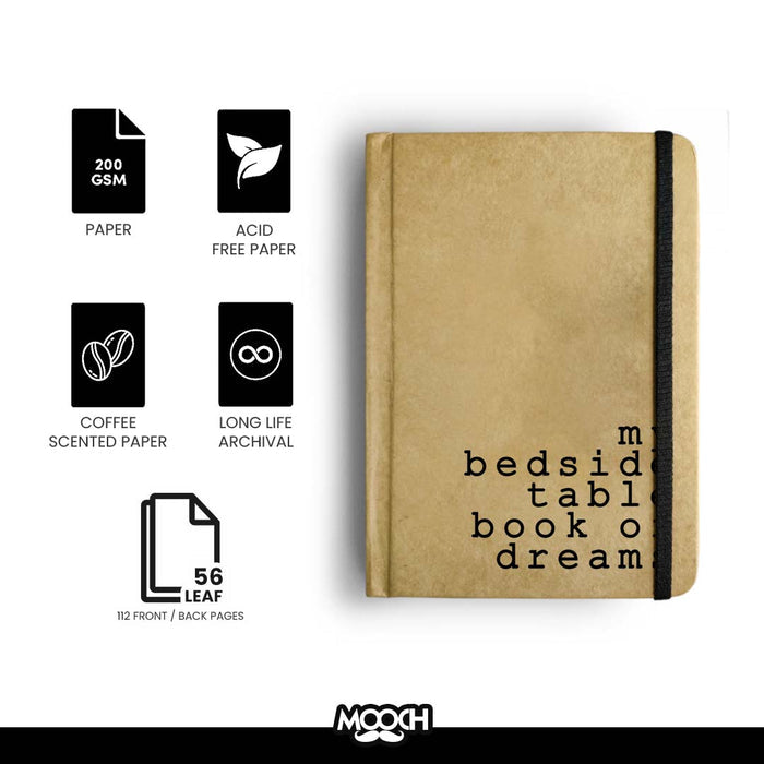 MOOCH – My Bedside Table Book of Dreams Plain Diary | Buff Cartridge