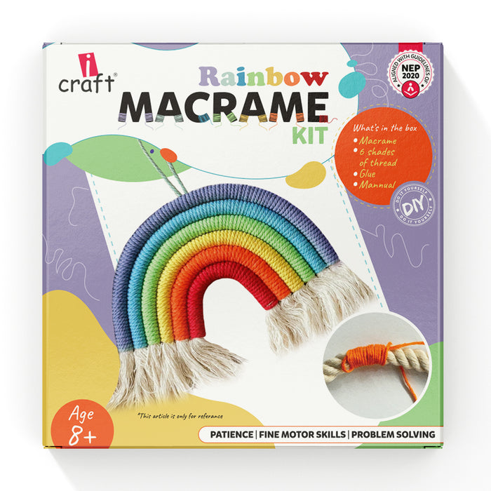 iCraft Rainbow Macrame Kit for Kids & Beginners