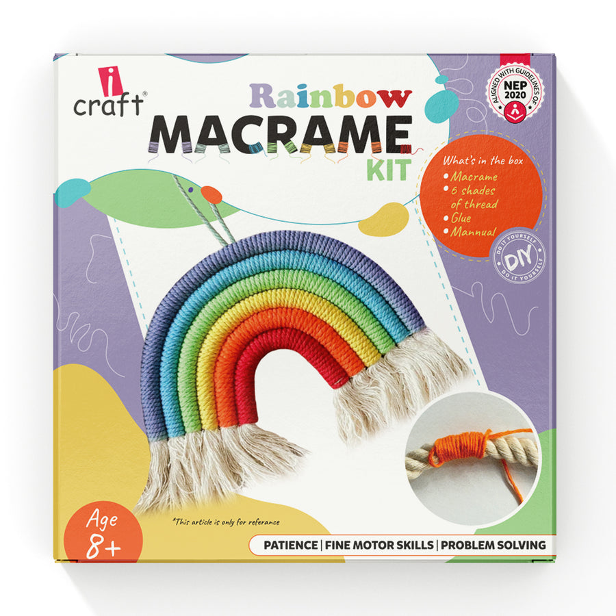 iCraft Rainbow Macrame Kit for Kids & Beginners
