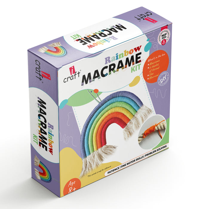iCraft Rainbow Macrame Kit for Kids & Beginners