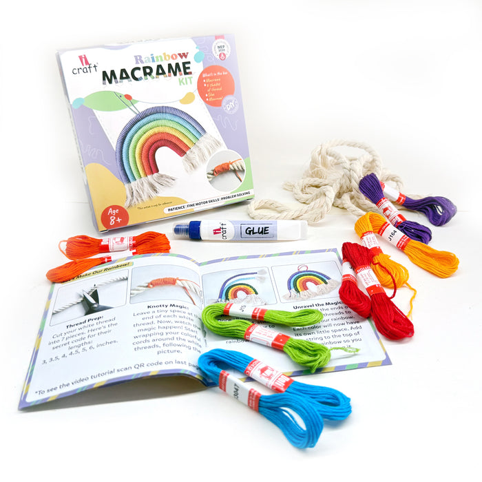 iCraft Rainbow Macrame Kit for Kids & Beginners