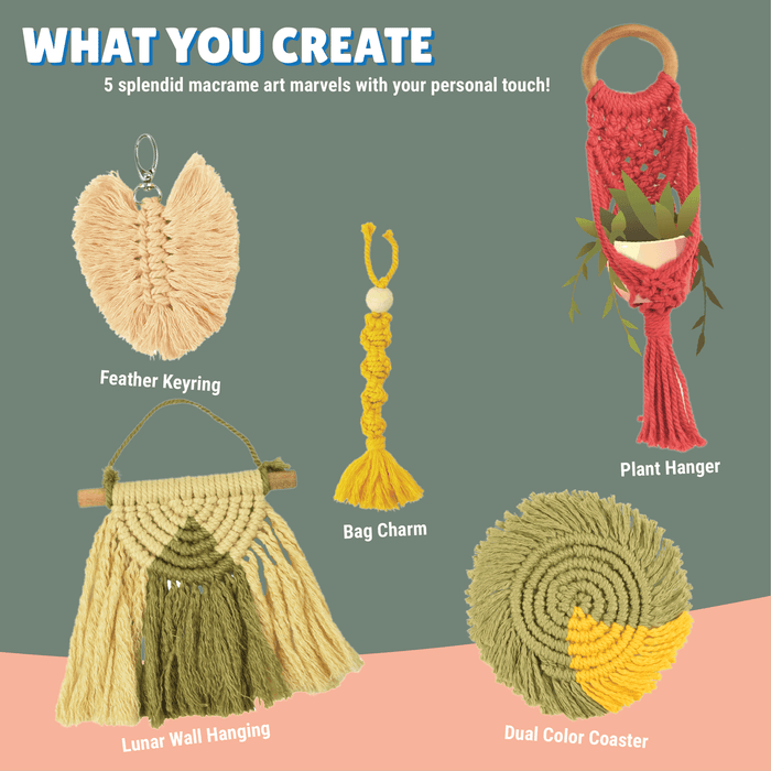 Kalakaram Macrame Kit for Beginners | DIY Craft Set