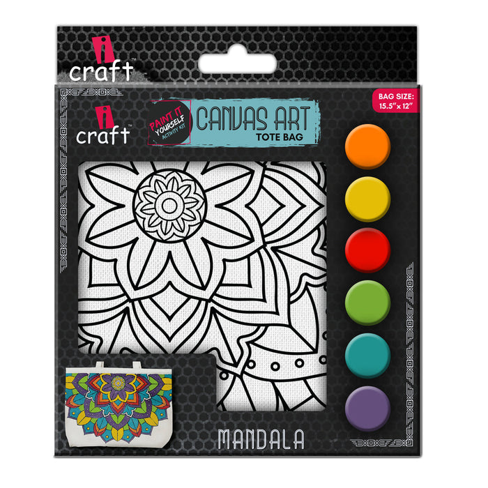 iCraft DIY Canvas Tote Bag – Mandala Design