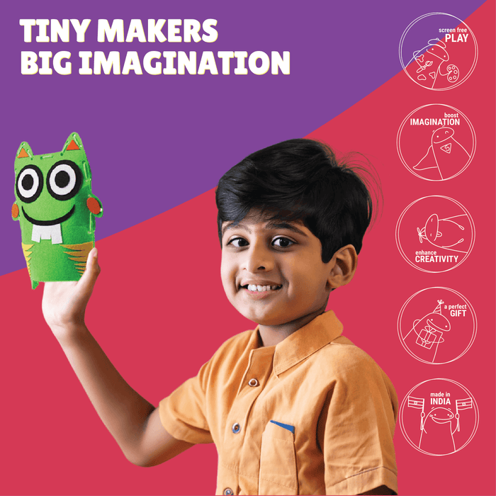 Kalakaram Monster Puppets Kit | DIY Felt Craft Set