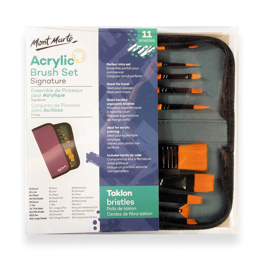 Mont Marte - Acrylic Brush Signature Set Of 11