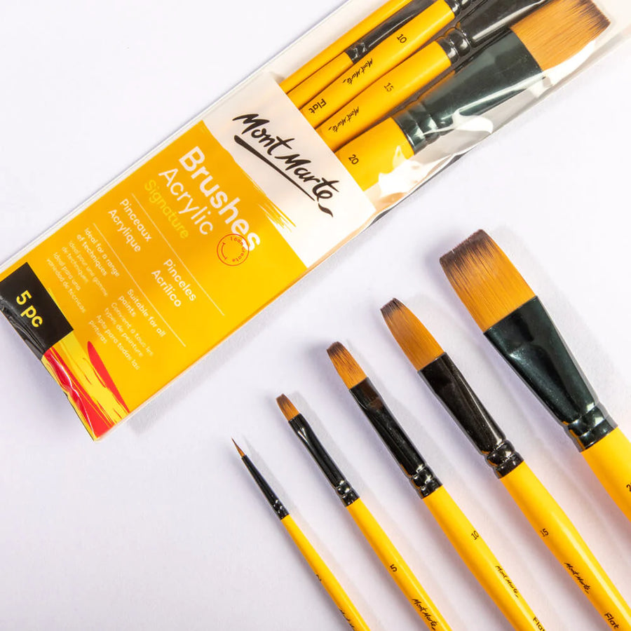 Mont Marte - Acrylic Brushes Signature Set Of 5