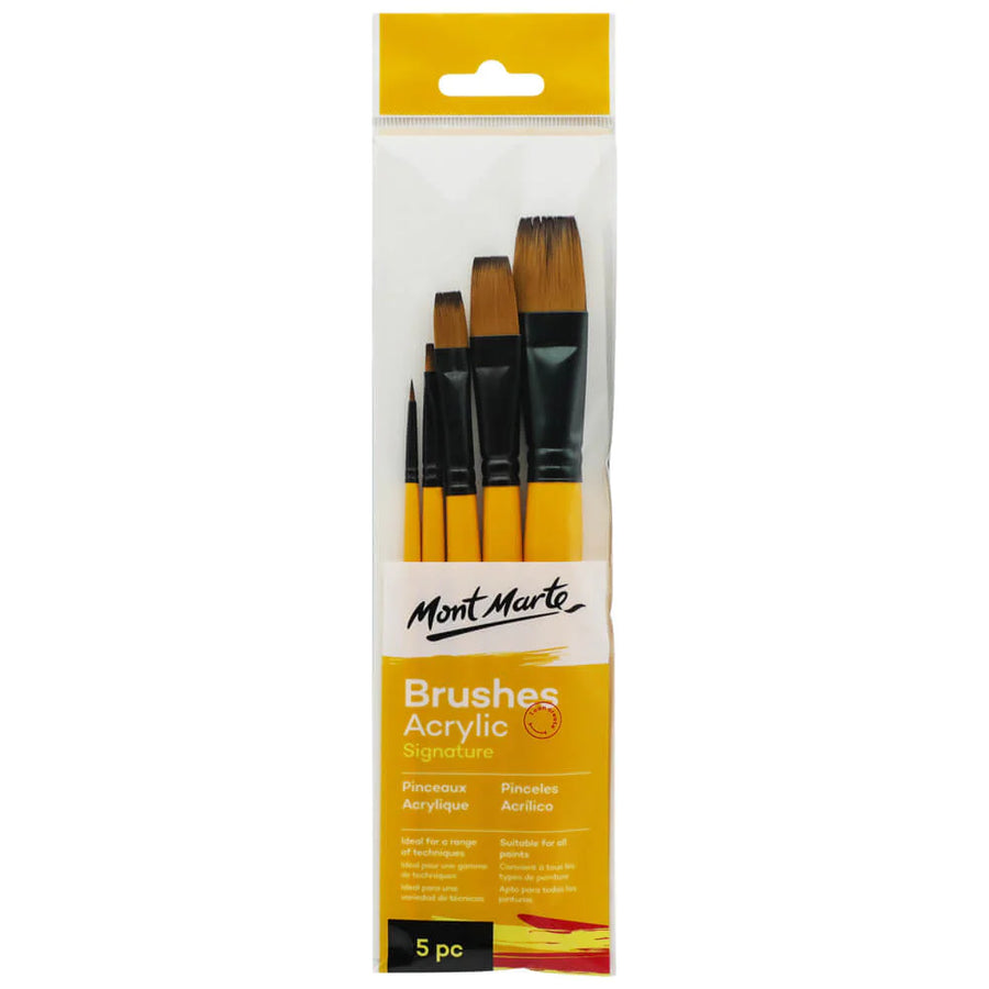 Mont Marte - Acrylic Brushes Signature Set Of 5