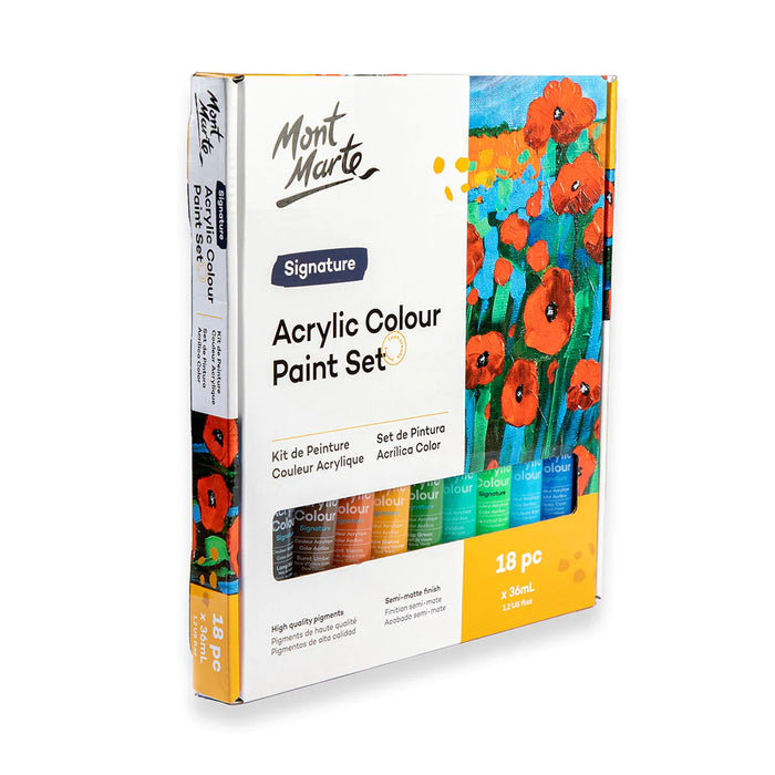 Mont Marte - Acrylic Colour Signature Paint Set 18 ( 36ml )