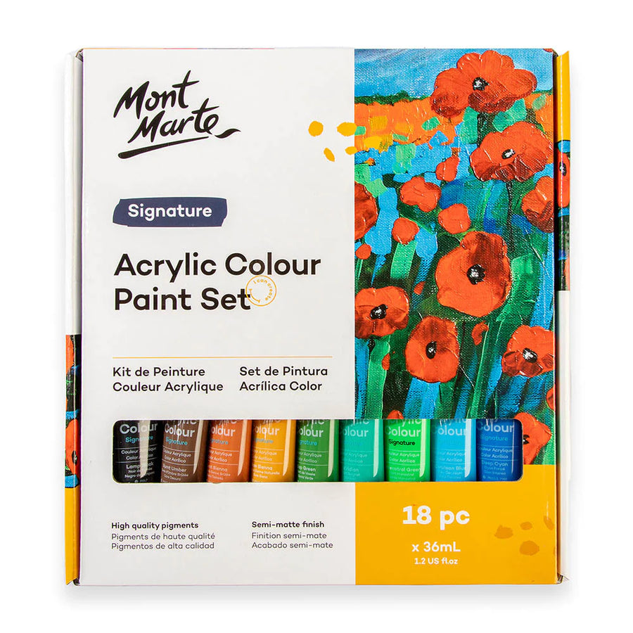 Mont Marte - Acrylic Colour Signature Paint Set 18 ( 36ml )