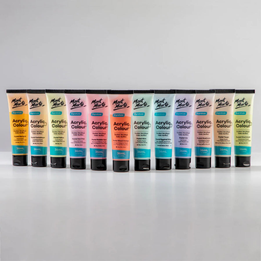 Mont Marte - Acrylic Colour Pastel Signature Paint Set 12 ( 36ml )