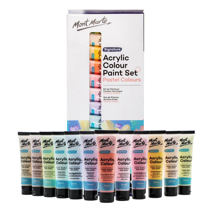 Mont Marte - Acrylic Colour Pastel Signature Paint Set 12 ( 36ml )