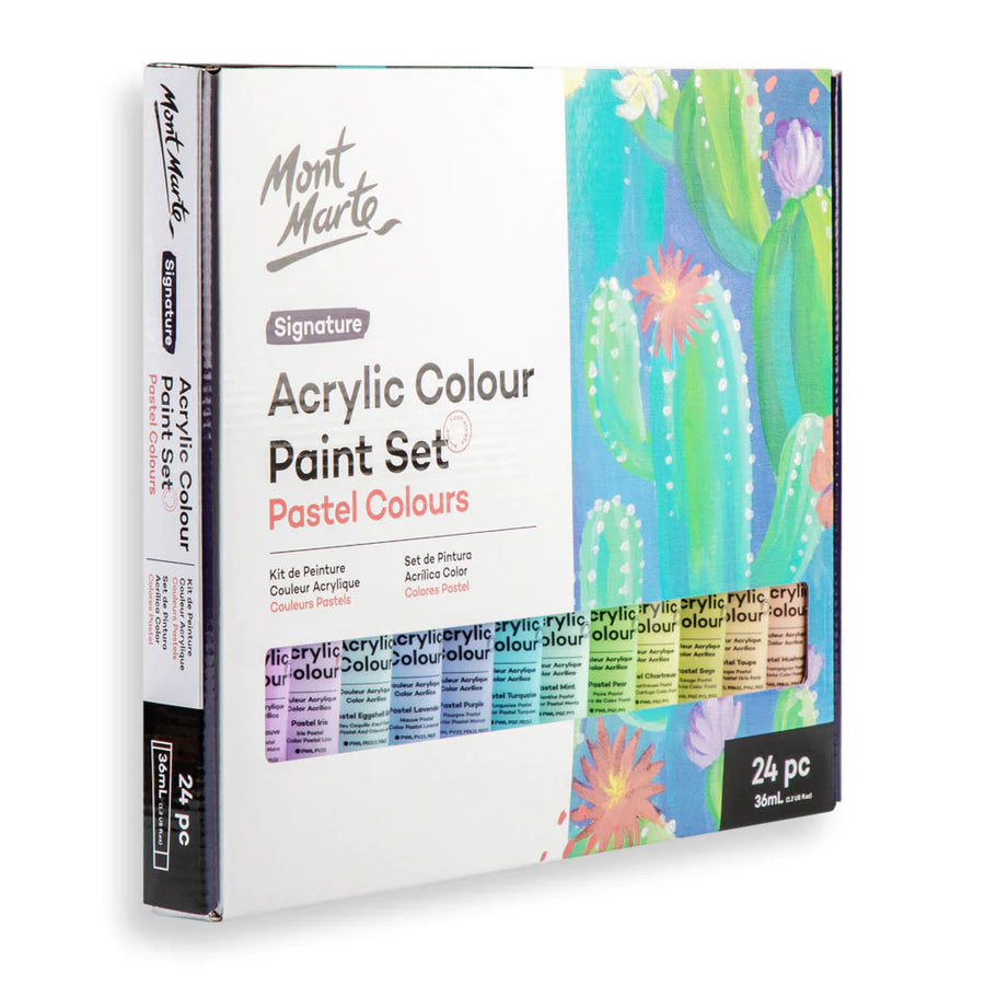 Mont Marte - Acrylic Colour Pastel Signature Paint Set 24 (36ml)