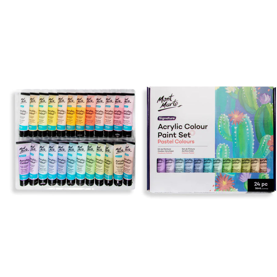 Mont Marte - Acrylic Colour Pastel Signature Paint Set 24 (36ml)