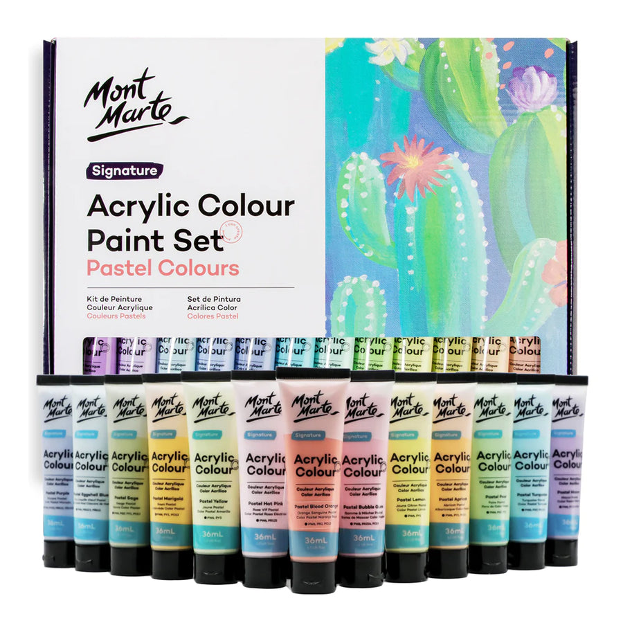 Mont Marte - Acrylic Colour Pastel Signature Paint Set 24 (36ml)