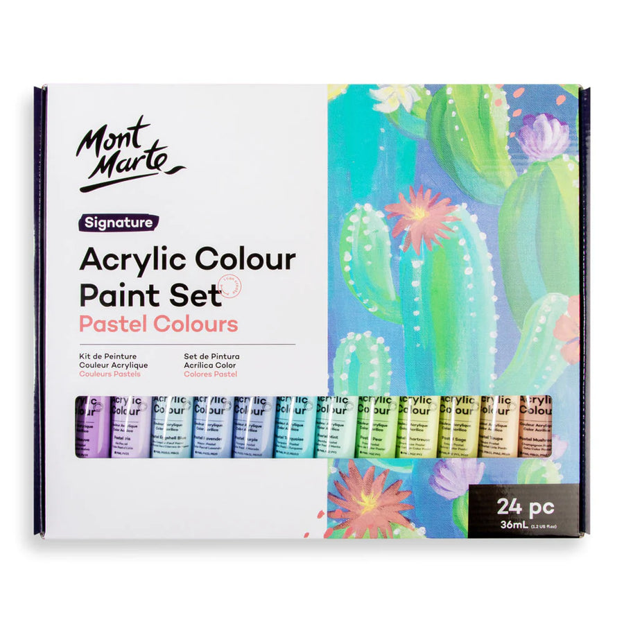 Mont Marte - Acrylic Colour Pastel Signature Paint Set 24 (36ml)