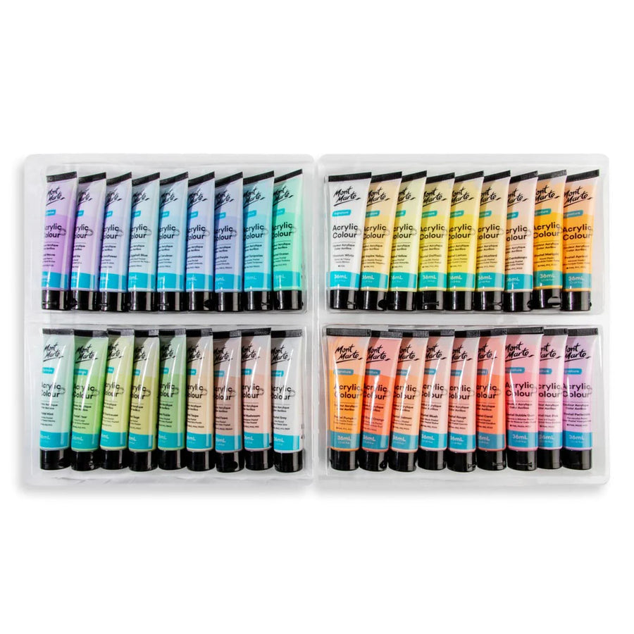 Mont Marte - Acrylic Colour Pastel Signature Paint Set 36 (36ml)