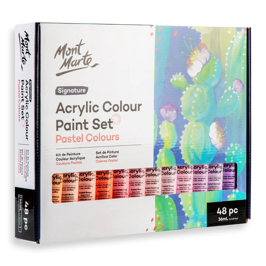 Mont Marte - Acrylic Colour Pastel Signature Paint Set 48 (36ml)
