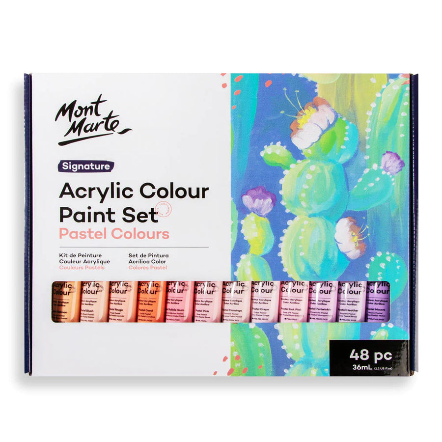 Mont Marte - Acrylic Colour Pastel Signature Paint Set 48 (36ml)