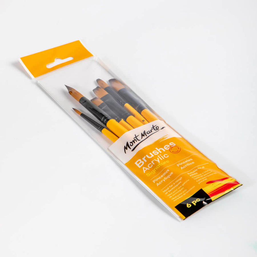 Mont Marte - Acrylic Brushes Signature Set Of 6