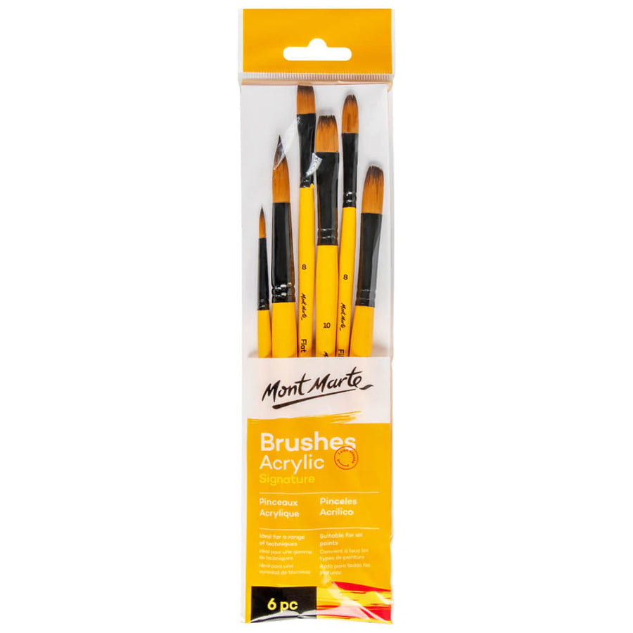 Mont Marte - Acrylic Brushes Signature Set Of 6