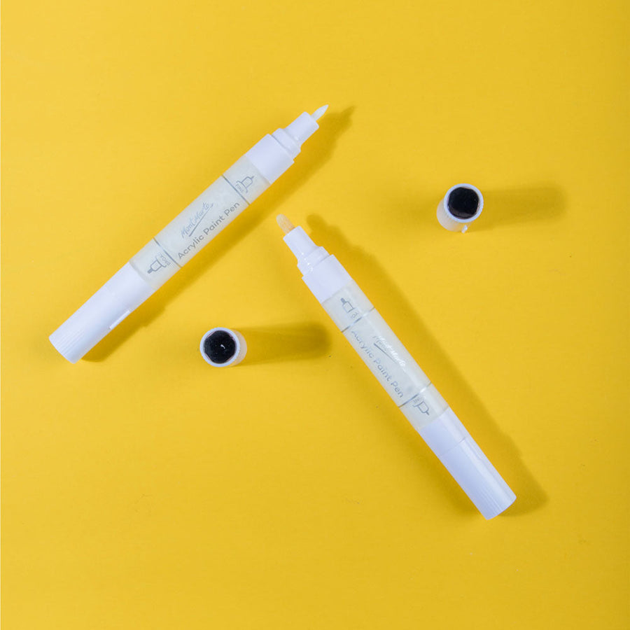 Mont Marte - Dual Tip Acrylic Paint Pens Set - 2 Pieces (White)