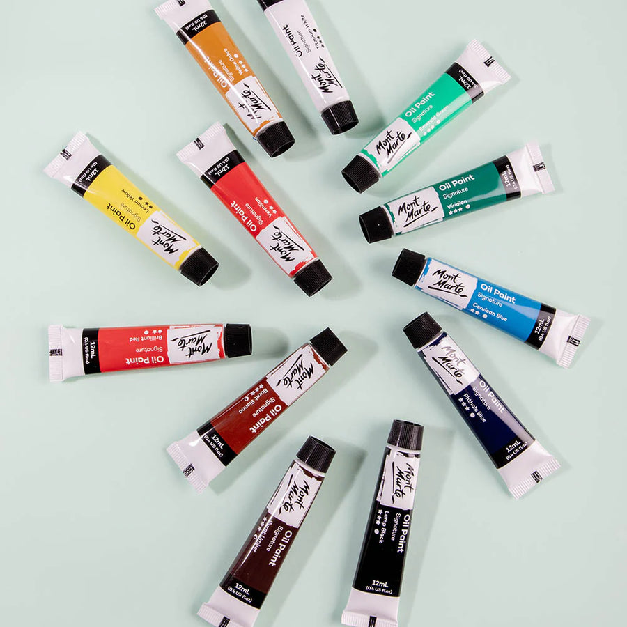 Mont Marte - Oil Paints Signature Set Of 12( 12ml )