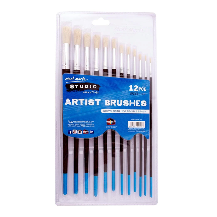 Mont Marte - Round Head Brushes (Set of 12)