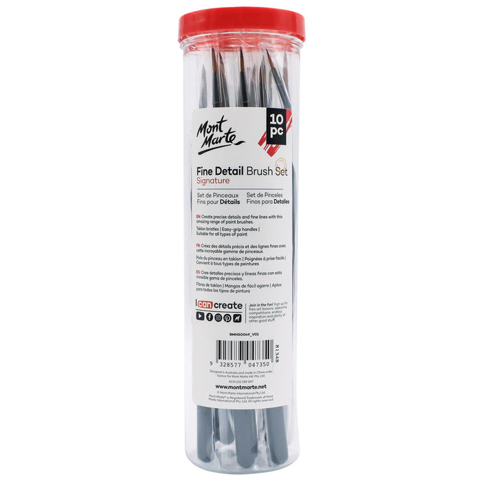 Mont Marte Fine Detail Brush Set – Signature 10pc