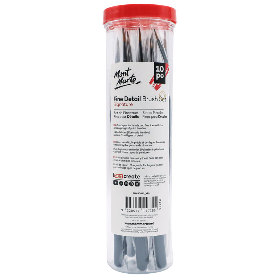Mont Marte Fine Detail Brush Set – Signature 10pc
