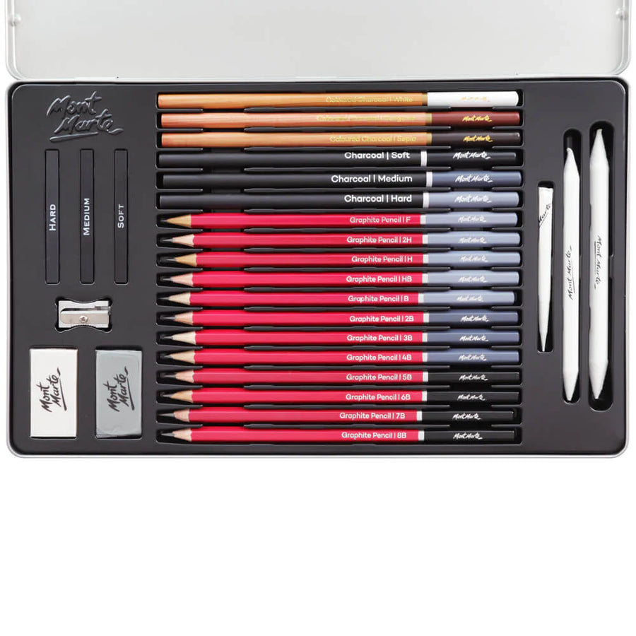 Mont Marte - Sketching Tin Set Signature  Set Of 27