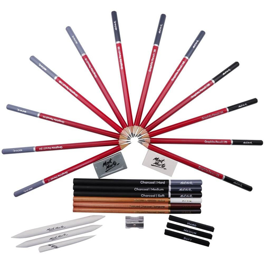Mont Marte - Sketching Tin Set Signature  Set Of 27