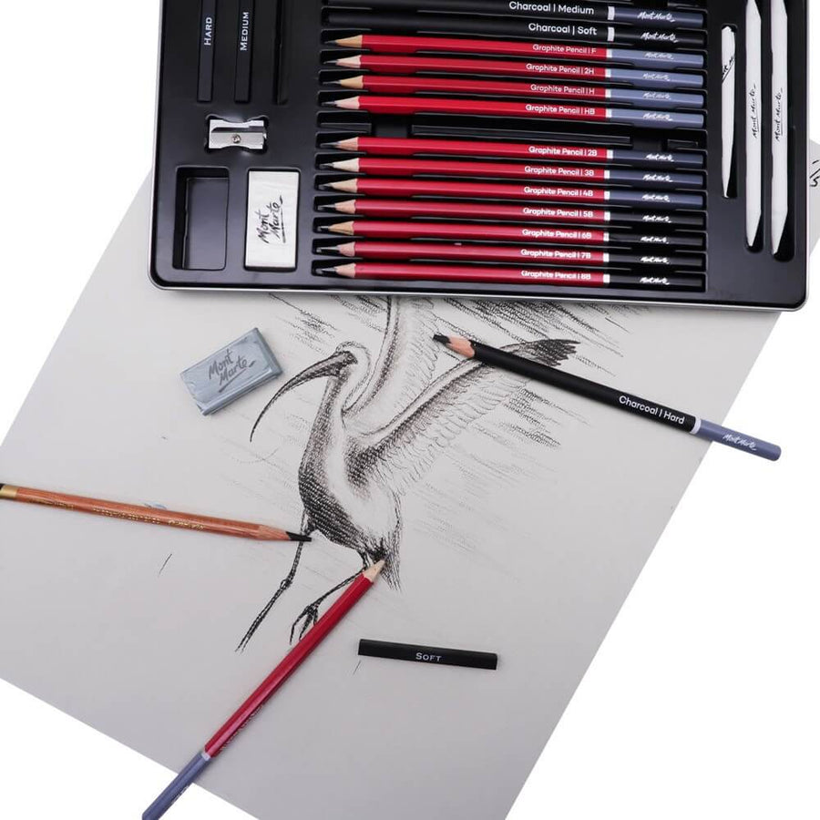 Mont Marte - Sketching Tin Set Signature  Set Of 27