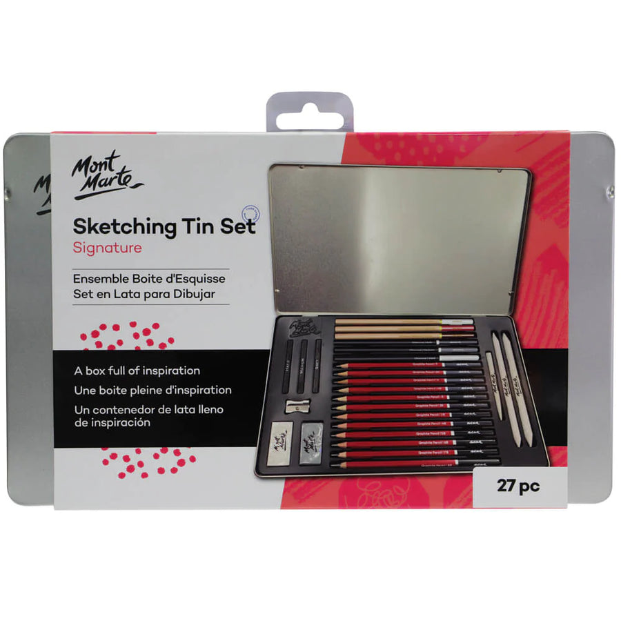 Mont Marte - Sketching Tin Set Signature  Set Of 27