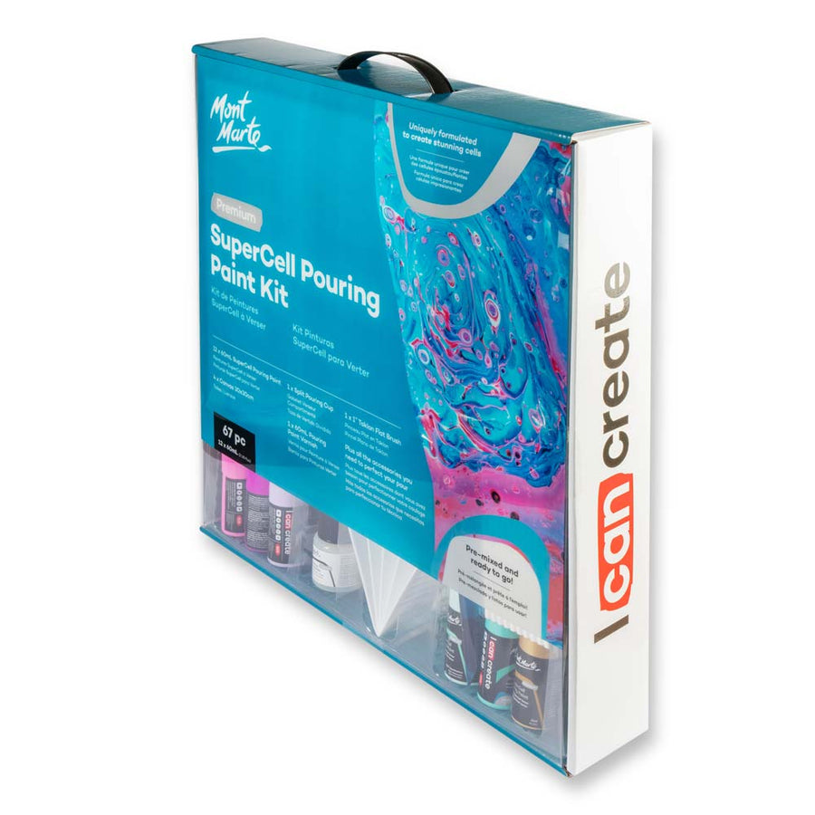 Mont Marte SuperCell Pouring Paint Kit Premium 67pc