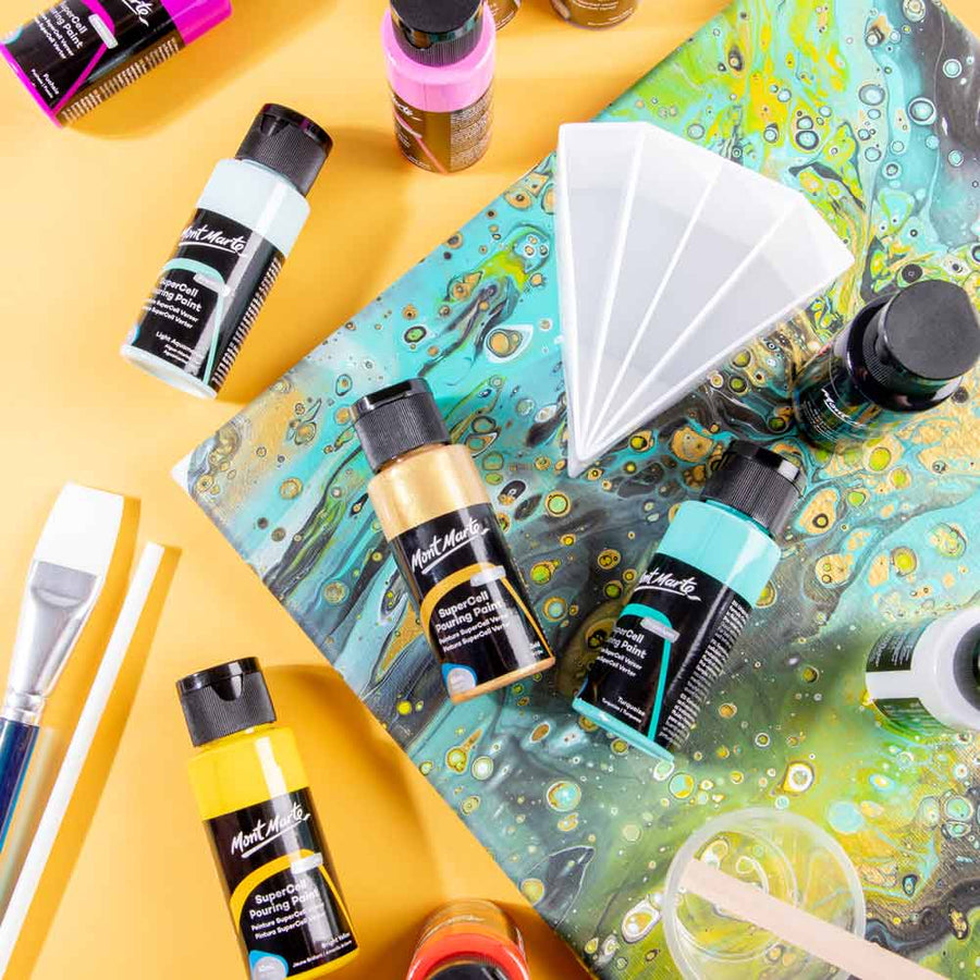 Mont Marte SuperCell Pouring Paint Kit Premium 67pc