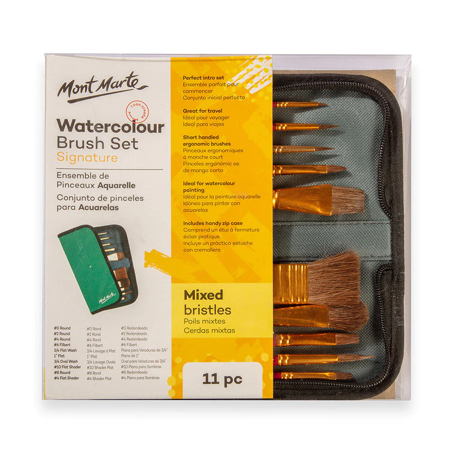 Mont Marte - Watercolour Brush Set Signature Set Of 11