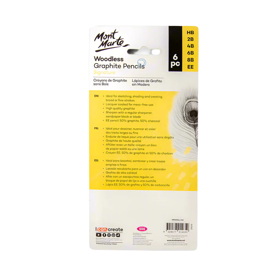 Mont Marte - Woodless Graphite Pencils Signature Set Of 6