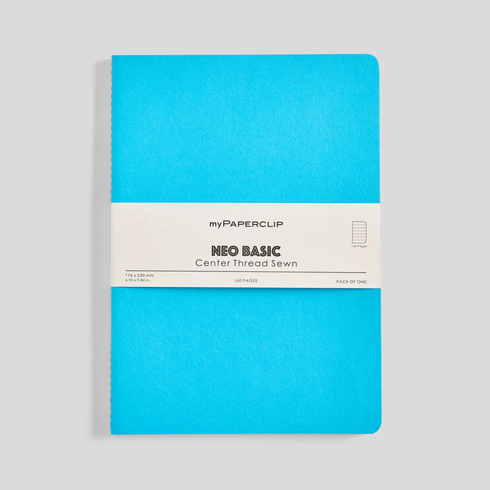 MYPAPERCLIP Centre Thread Sewn Notebook – B5 | 160 Ruled Pages | Light Blue Cover