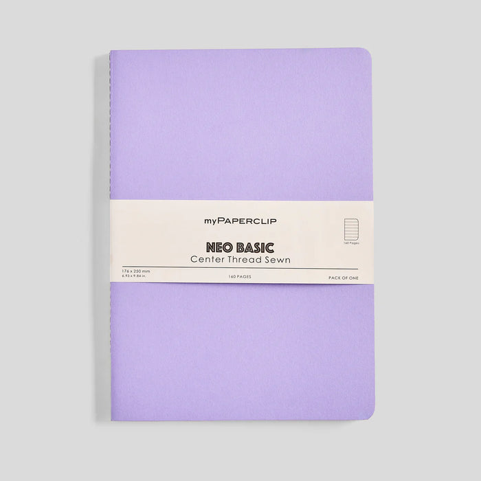 MYPAPERCLIP Centre Thread Sewn Notebook – B5 | 160 Ruled Pages | Purple Cover