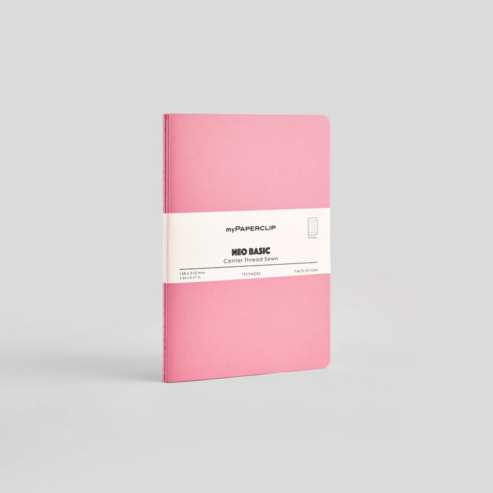 myPAPERCLIP Centre Thread Sewn Notebook – A5 (Pink, 192 Pages)