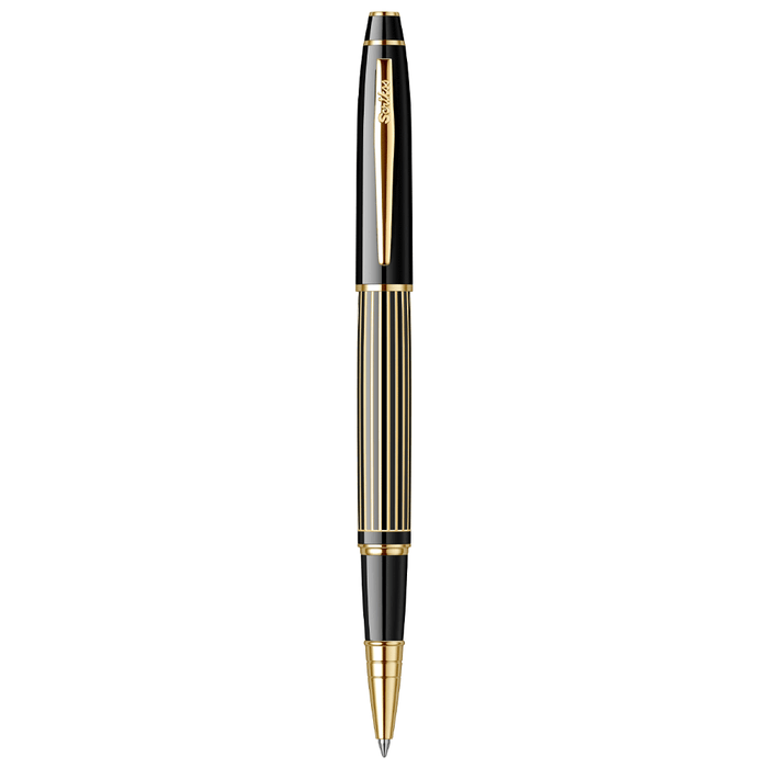 Scrikss Noble 35 Rollerball Pen – Black with Gold Trim (GT)