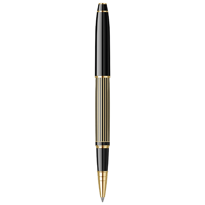 Scrikss Noble 35 Rollerball Pen – Black with Gold Trim (GT)