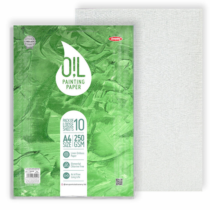 Anupam - Oil Painting Paper Pack of 10 Loose Sheets A4/250GSM